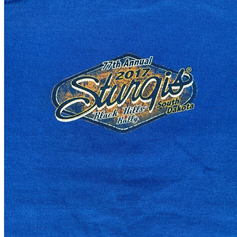 Sturgis‎ 2017 77th Annual Black Hills Rally Blue T-Shirt Unisex Motorcycle